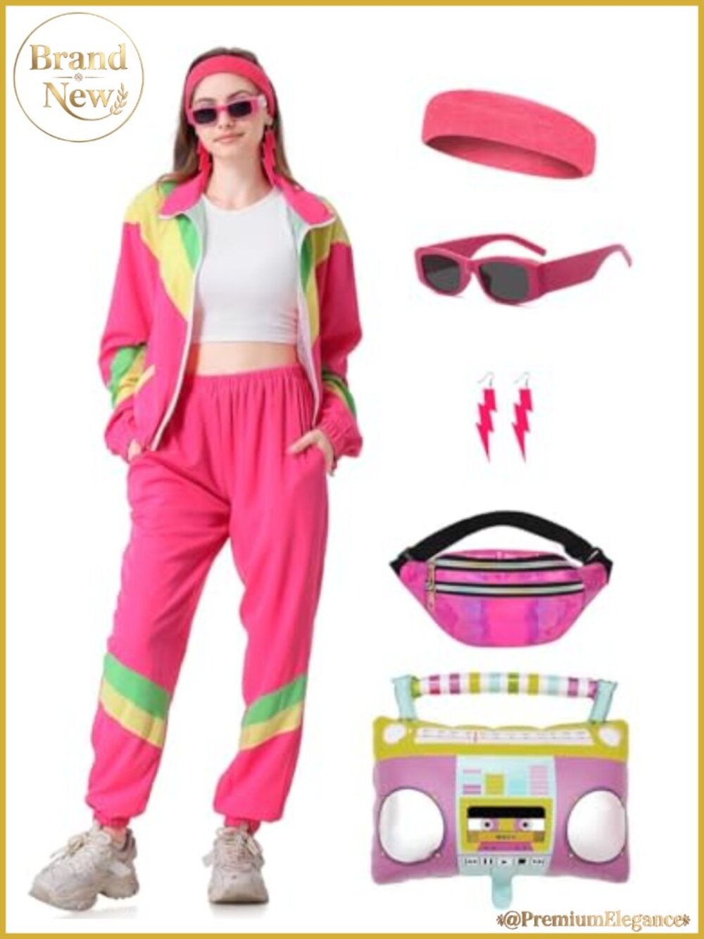 80s Tracksuit Set Women Retro Windbreaker 90s Color Block Sportswear with